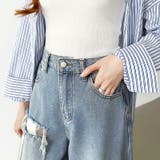 ダメージレースデニム デニムパンツ ダメージジーンズ | COCOMOMO | 詳細画像6 