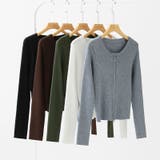 【新色登場】ダブルジップニット ショートジップカーディガン リブニット | COCOMOMO | 詳細画像71 