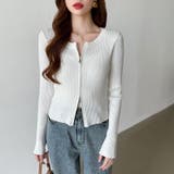 【新色登場】ダブルジップニット ショートジップカーディガン リブニット | COCOMOMO | 詳細画像2 