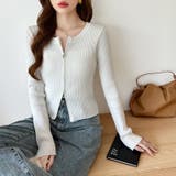 【新色登場】ダブルジップニット ショートジップカーディガン リブニット | COCOMOMO | 詳細画像9 