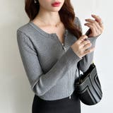 【新色登場】ダブルジップニット ショートジップカーディガン リブニット | COCOMOMO | 詳細画像14 