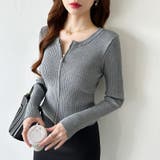 【新色登場】ダブルジップニット ショートジップカーディガン リブニット | COCOMOMO | 詳細画像15 