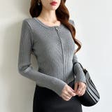 【新色登場】ダブルジップニット ショートジップカーディガン リブニット | COCOMOMO | 詳細画像16 