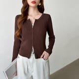 【新色登場】ダブルジップニット ショートジップカーディガン リブニット | COCOMOMO | 詳細画像18 