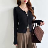 【新色登場】ダブルジップニット ショートジップカーディガン リブニット | COCOMOMO | 詳細画像28 