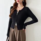 【新色登場】ダブルジップニット ショートジップカーディガン リブニット | COCOMOMO | 詳細画像30 