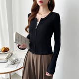 【新色登場】ダブルジップニット ショートジップカーディガン リブニット | COCOMOMO | 詳細画像32 