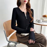 【新色登場】ダブルジップニット ショートジップカーディガン リブニット | COCOMOMO | 詳細画像33 