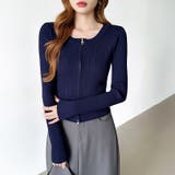 【新色登場】ダブルジップニット ショートジップカーディガン リブニット | COCOMOMO | 詳細画像36 