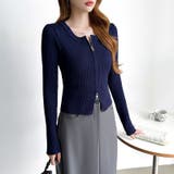 【新色登場】ダブルジップニット ショートジップカーディガン リブニット | COCOMOMO | 詳細画像45 