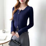 【新色登場】ダブルジップニット ショートジップカーディガン リブニット | COCOMOMO | 詳細画像46 