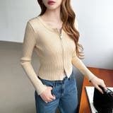 【新色登場】ダブルジップニット ショートジップカーディガン リブニット | COCOMOMO | 詳細画像54 