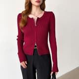 【新色登場】ダブルジップニット ショートジップカーディガン リブニット | COCOMOMO | 詳細画像57 