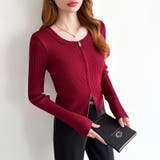 【新色登場】ダブルジップニット ショートジップカーディガン リブニット | COCOMOMO | 詳細画像59 