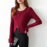 【新色登場】ダブルジップニット ショートジップカーディガン リブニット | COCOMOMO | 詳細画像60 