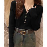 リブニット vネックニット やわらかヤク風ニット | COCOMOMO | 詳細画像9 