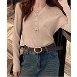 リブニット vネックニット やわらかヤク風ニット | COCOMOMO | 詳細画像12 