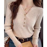 リブニット vネックニット やわらかヤク風ニット | COCOMOMO | 詳細画像13 