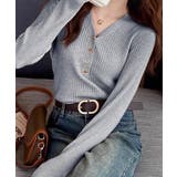 リブニット vネックニット やわらかヤク風ニット | COCOMOMO | 詳細画像16 