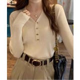 リブニット vネックニット やわらかヤク風ニット | COCOMOMO | 詳細画像22 