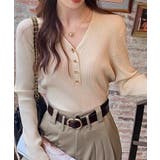 リブニット vネックニット やわらかヤク風ニット | COCOMOMO | 詳細画像23 