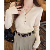 リブニット vネックニット やわらかヤク風ニット | COCOMOMO | 詳細画像24 