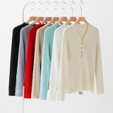 リブニット vネックニット やわらかヤク風ニット | COCOMOMO | 詳細画像26 