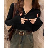 リブニット vネックニット やわらかヤク風ニット | COCOMOMO | 詳細画像8 