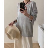 ゆるっと大人カジュアル シアーニット ラウンドネック | COCOMOMO | 詳細画像10 