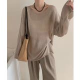 ゆるっと大人カジュアル シアーニット ラウンドネック | COCOMOMO | 詳細画像13 