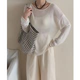 ゆるっと大人カジュアル シアーニット ラウンドネック | COCOMOMO | 詳細画像1 