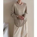 ゆるっと大人カジュアル シアーニット ラウンドネック | COCOMOMO | 詳細画像28 