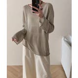 ゆるっと大人カジュアル シアーニット ラウンドネック | COCOMOMO | 詳細画像30 