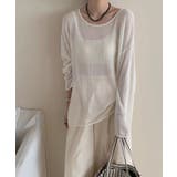 ゆるっと大人カジュアル シアーニット ラウンドネック | COCOMOMO | 詳細画像3 