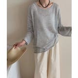 ゆるっと大人カジュアル シアーニット ラウンドネック | COCOMOMO | 詳細画像6 