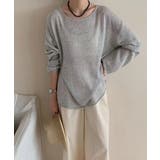 ゆるっと大人カジュアル シアーニット ラウンドネック | COCOMOMO | 詳細画像7 