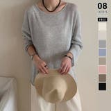 ライトグレー | ゆるっと大人カジュアル シアーニット ラウンドネック | COCOMOMO