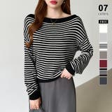 ボーダーブラック | オフショルダー ニット ワンショルダーニット | COCOMOMO