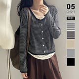 ブラック.ボーダー | レイヤード風トップス ニット ボーダー | COCOMOMO