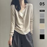 ライトブラウン | レイヤード風トップス ニット ボーダー | COCOMOMO