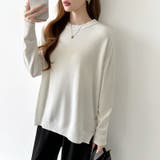 ゆったりロングニット サイドスリット オフィスカジュアル | COCOMOMO | 詳細画像20