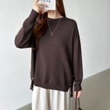 ゆったりロングニット サイドスリット オフィスカジュアル | COCOMOMO | 詳細画像30