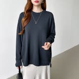 ゆったりロングニット サイドスリット オフィスカジュアル | COCOMOMO | 詳細画像35