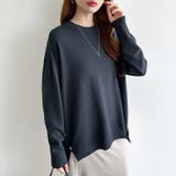 ゆったりロングニット サイドスリット オフィスカジュアル | COCOMOMO | 詳細画像36