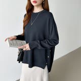 ゆったりロングニット サイドスリット オフィスカジュアル | COCOMOMO | 詳細画像37