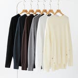 ゆったりロングニット サイドスリット オフィスカジュアル | COCOMOMO | 詳細画像51