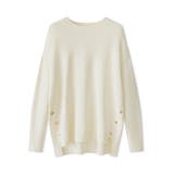 ゆったりロングニット サイドスリット オフィスカジュアル | COCOMOMO | 詳細画像55