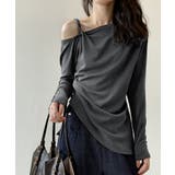 ツイストオフショルダートップス ワンショルダーニット オフショルダー | COCOMOMO | 詳細画像10 