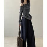 ツイストオフショルダートップス ワンショルダーニット オフショルダー | COCOMOMO | 詳細画像11 