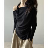 ツイストオフショルダートップス ワンショルダーニット オフショルダー | COCOMOMO | 詳細画像15 